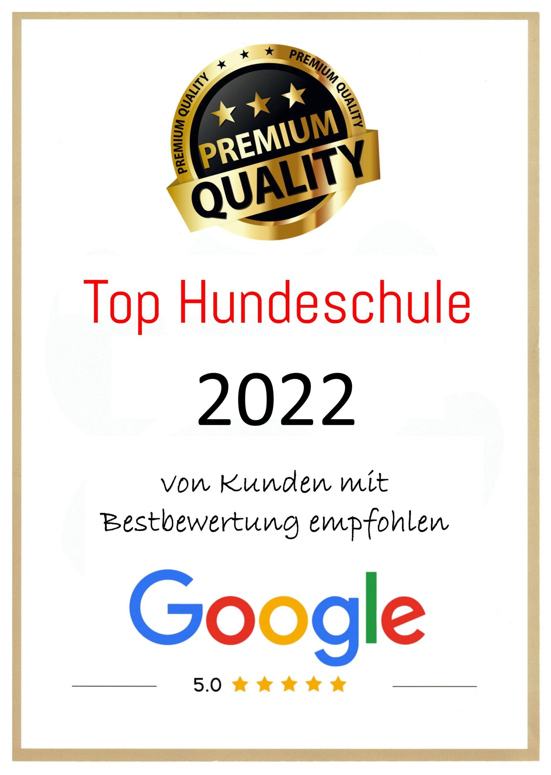 Auszeichnung Top Hundeschule 2022