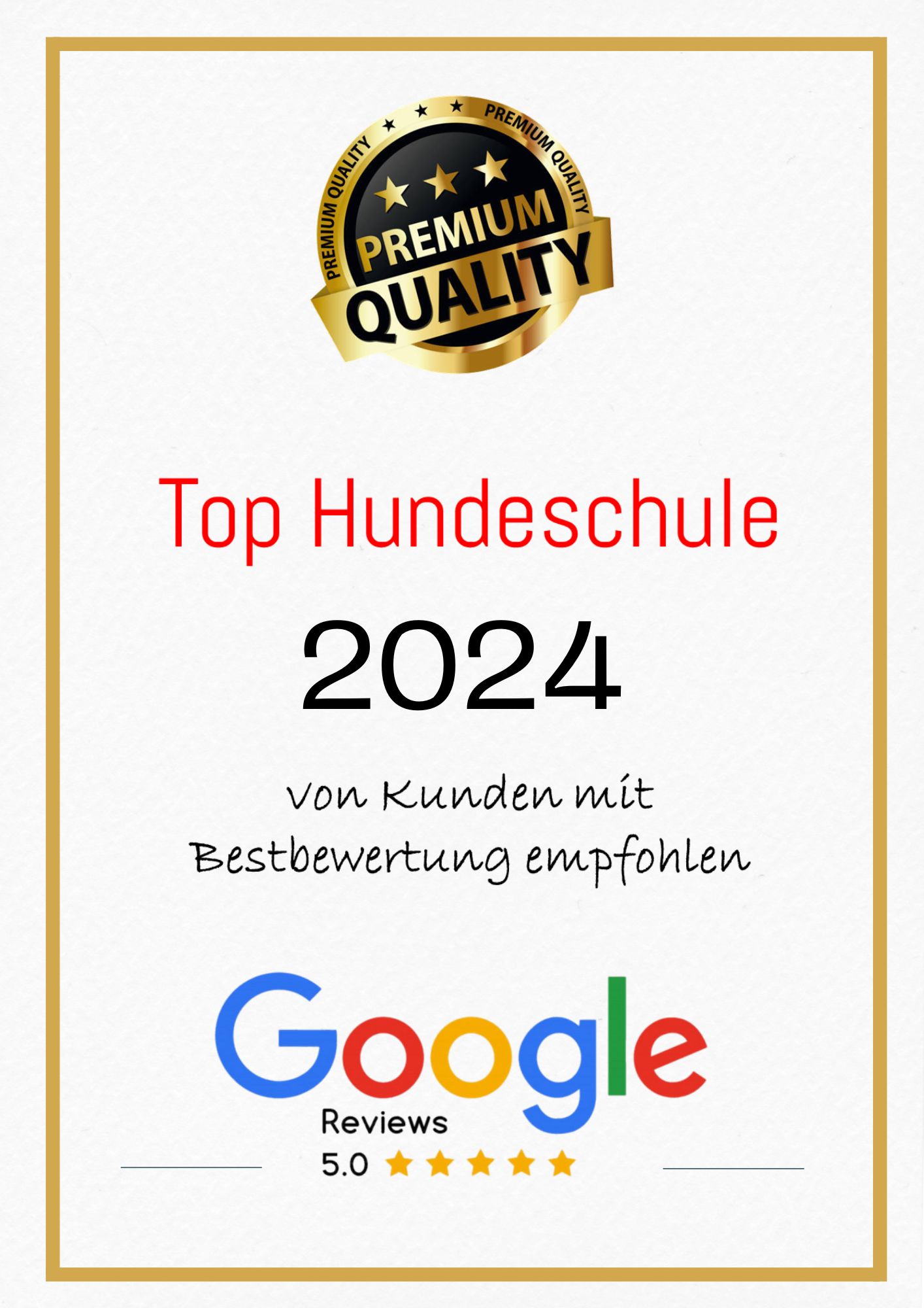 Auszeichnung Top Hundeschule 2024
