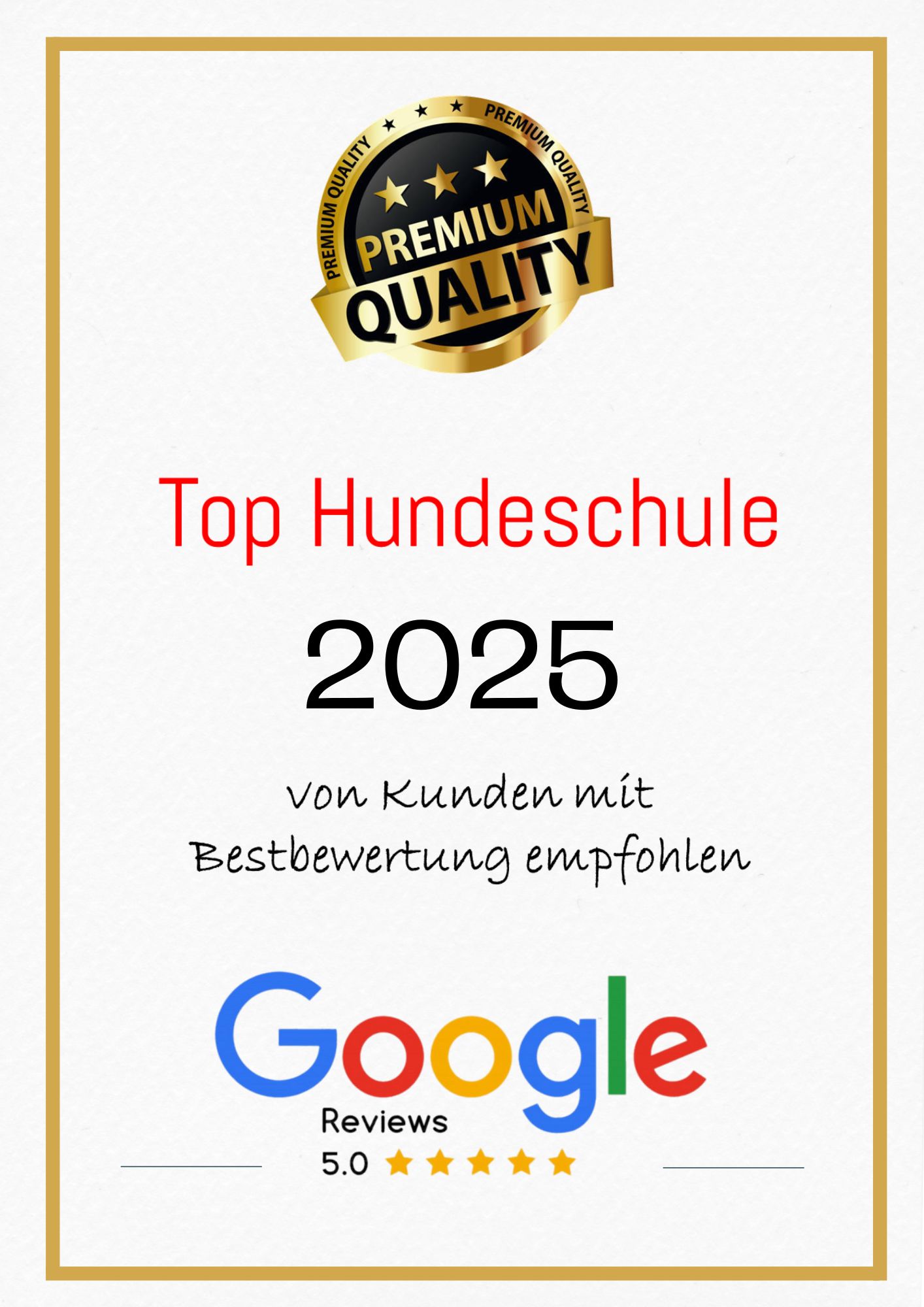 Auszeichnung Top Hundeschule 2025